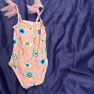 Posh Peanut “Fiona” EVIL EYE with tulle straps bodysuit. Size 2T.